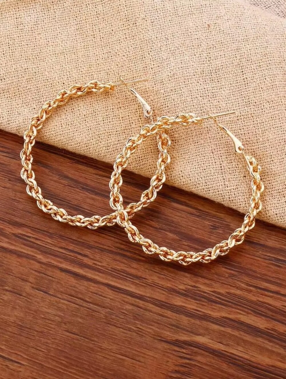 NEW Gold Twist Hoop Earrings